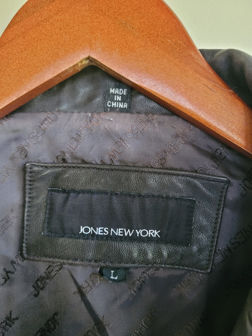Jones New York Leather Jacket Butoon Up Chocolate Brown Womens Large - Picture 4 of 9